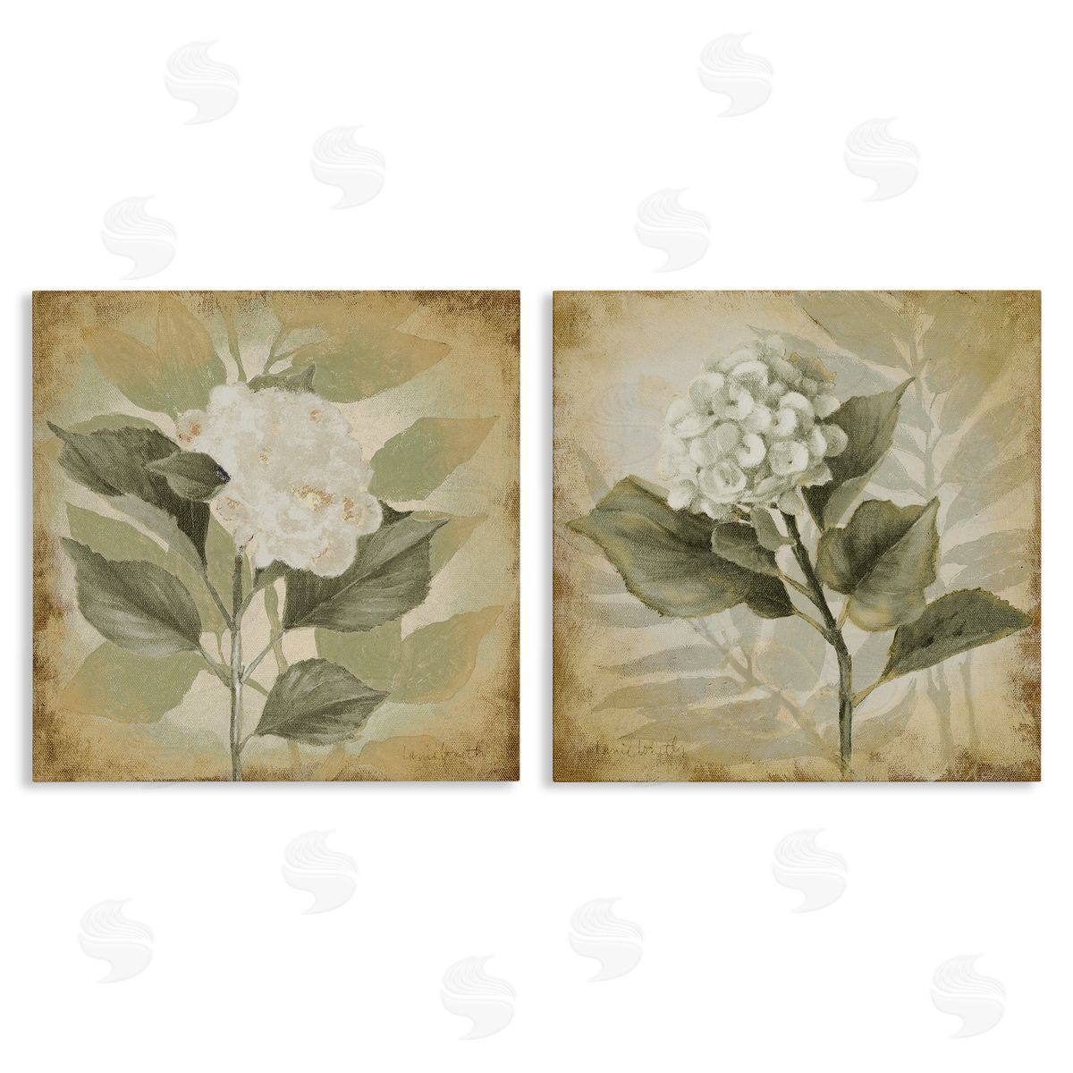 Lanie Loreth Aubergine White Hydrangeas Canvas Wall Art Print