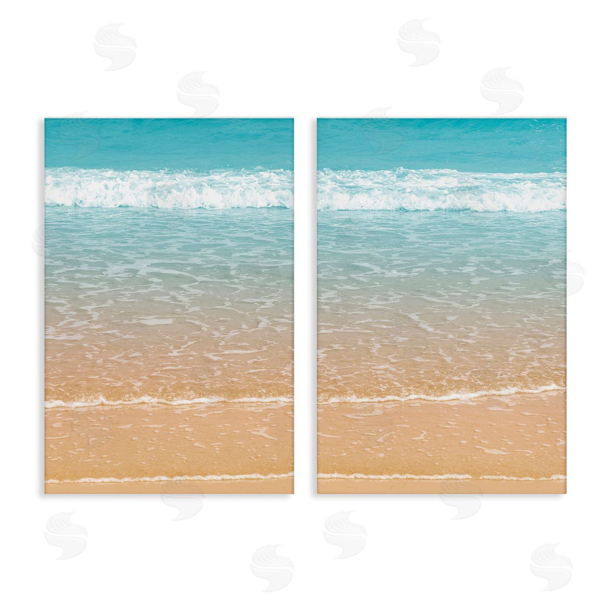 Nataly White Vivid Calming Beach Views Canvas Wall Art Print