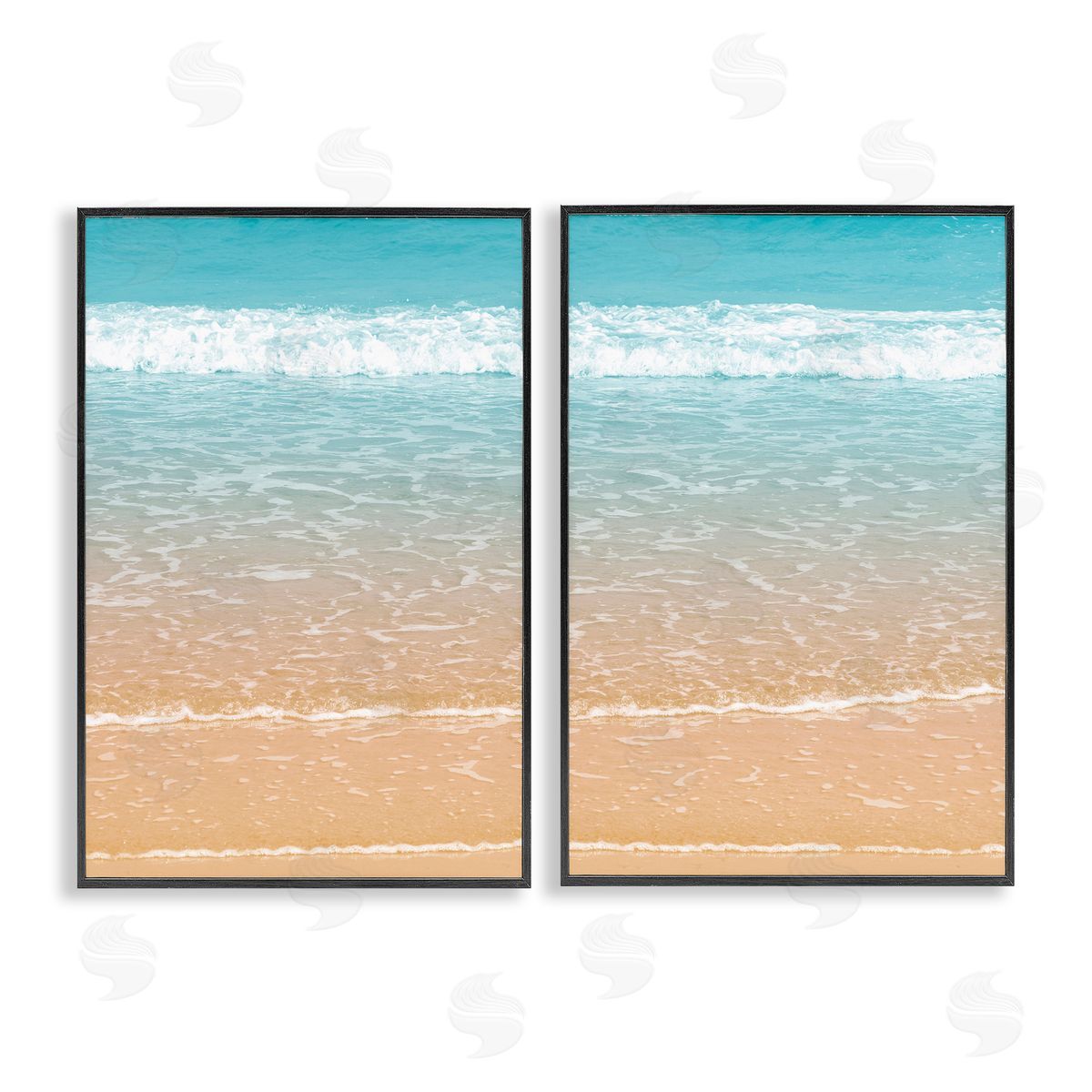 Nataly White Vivid Calming Beach Views Black Framed Giclee Wall Art Print