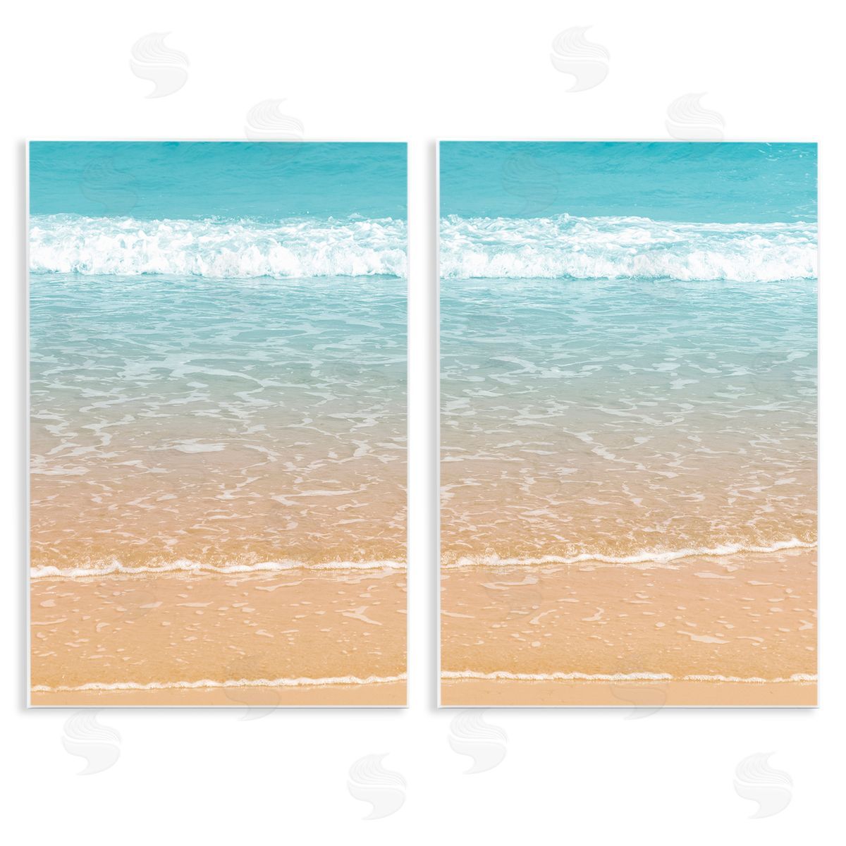 Nataly White Vivid Calming Beach Views Wooden Wall Plaque Art Print