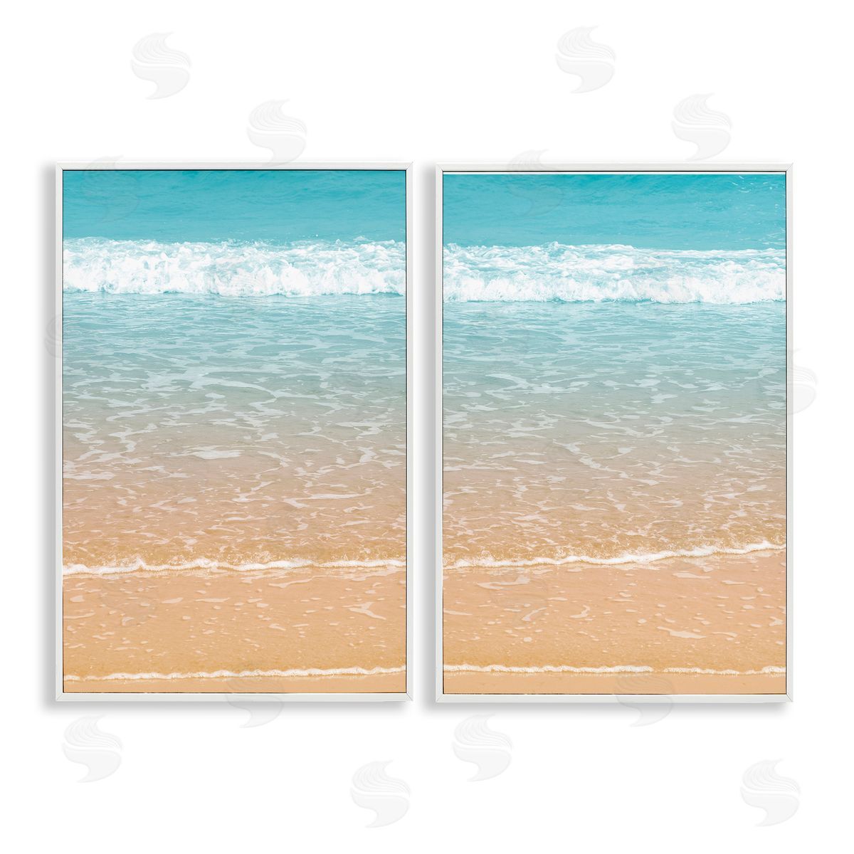 Nataly White Vivid Calming Beach Views White Framed Giclee Wall Art Print