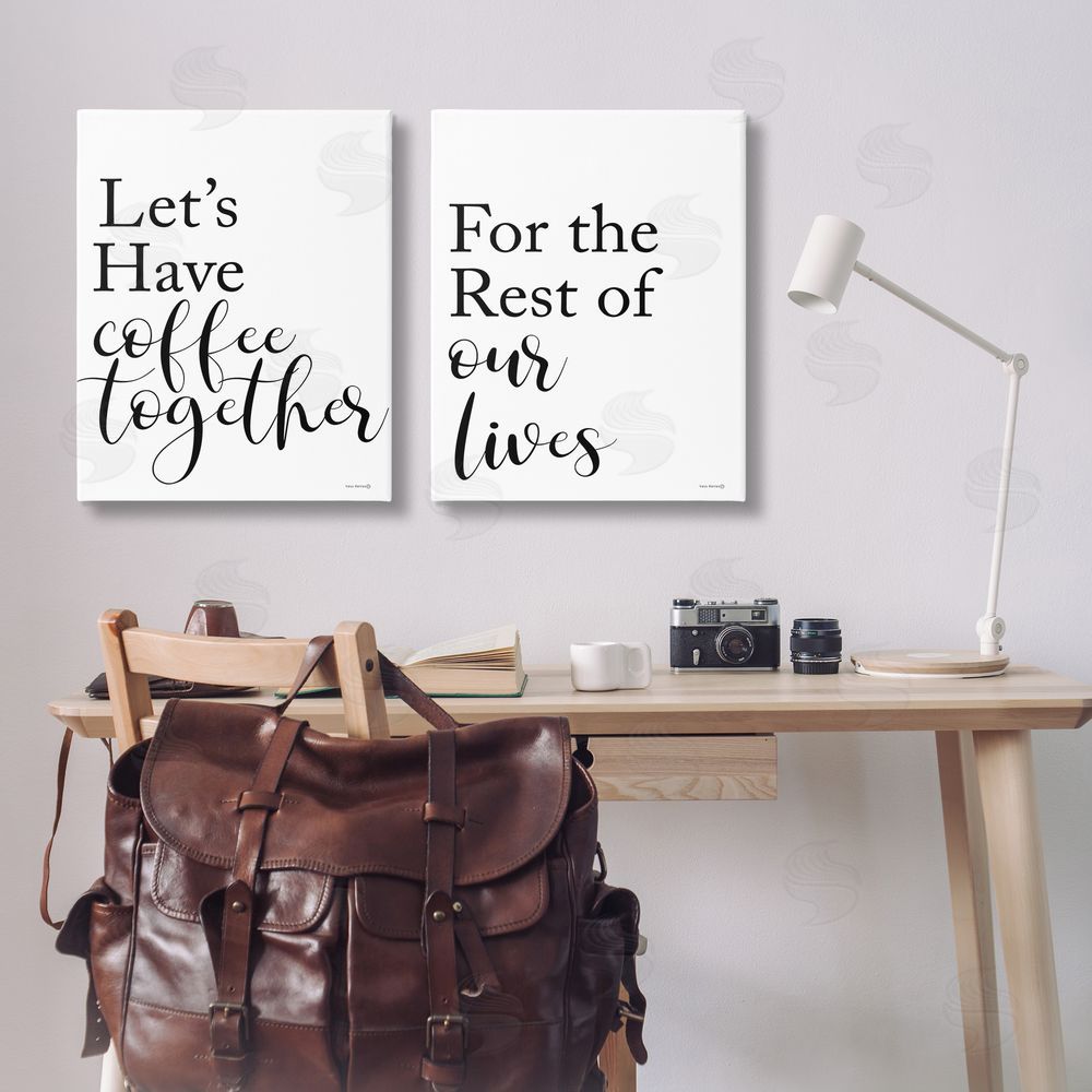 Yass Naffas Designs Romantic Coffee Together Canvas Wall Art Print in Room