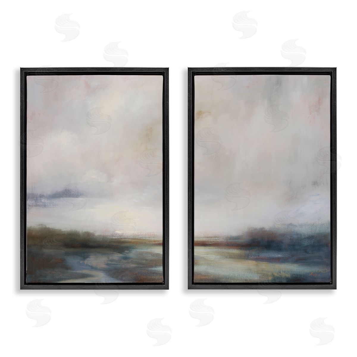 Simon Addyman Moody Clouds Landscape Black Floating Frame Canvas Wall Art Print