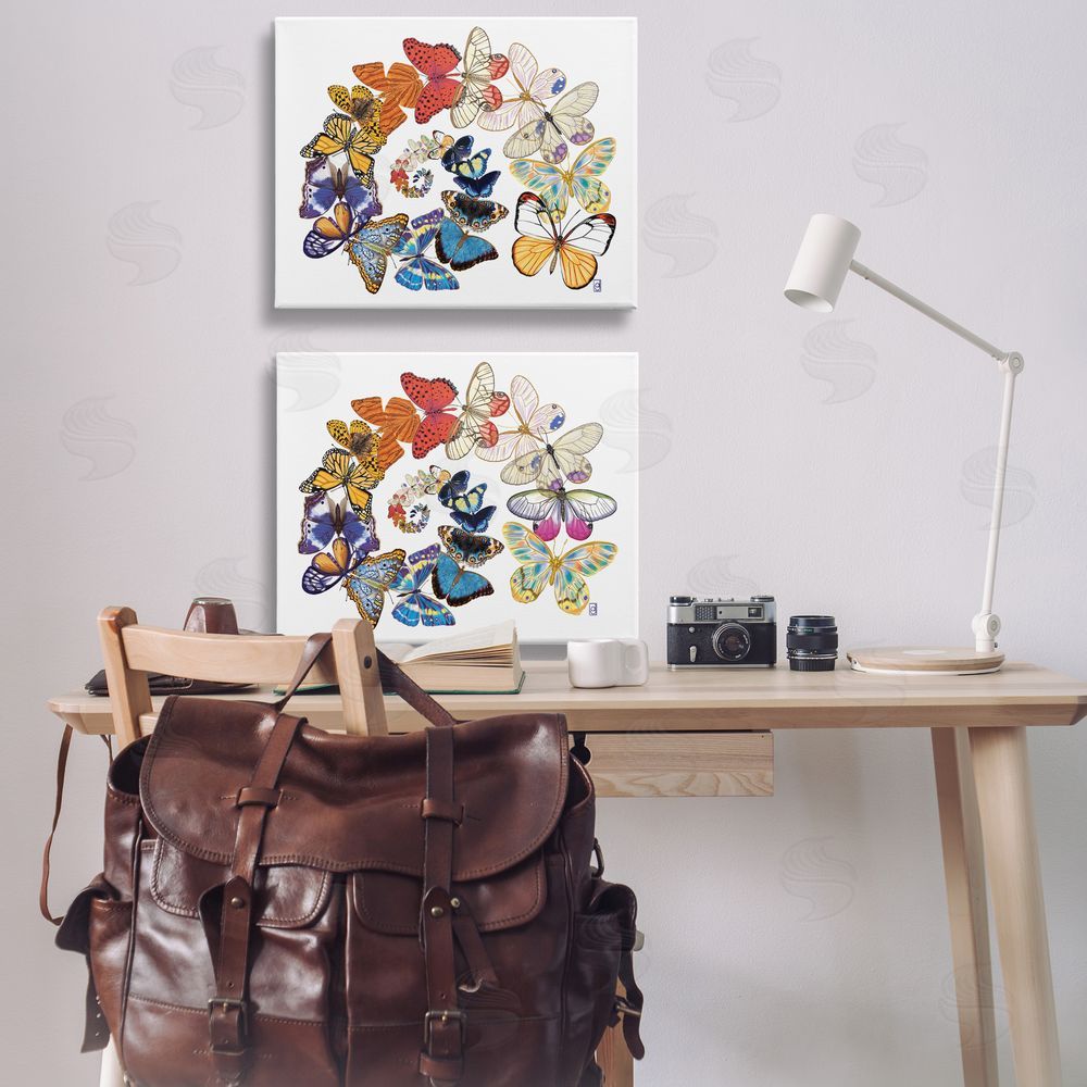 Ann Jasperson Fly Away Butterfly Spirals Canvas Wall Art Print in Room