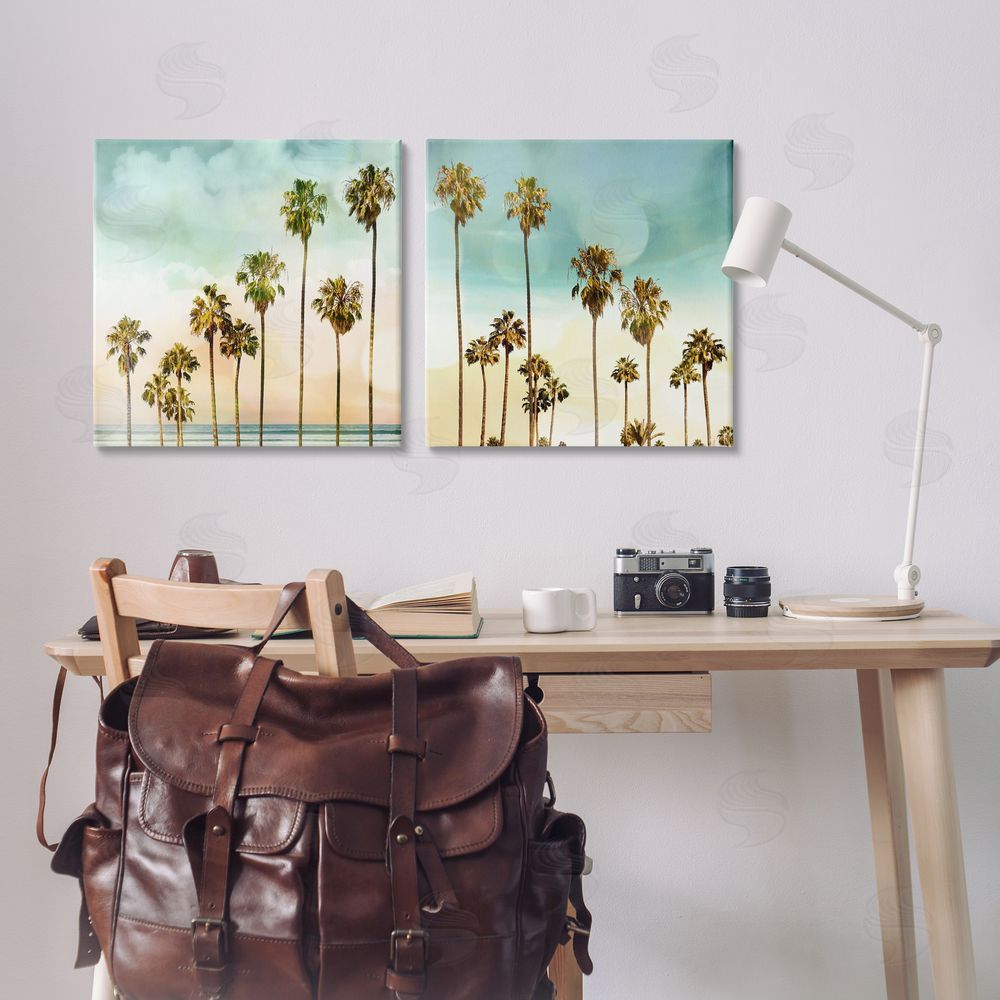 Devon Davis Tropical Palms Increasing Heights Canvas Wall Art Print in Room