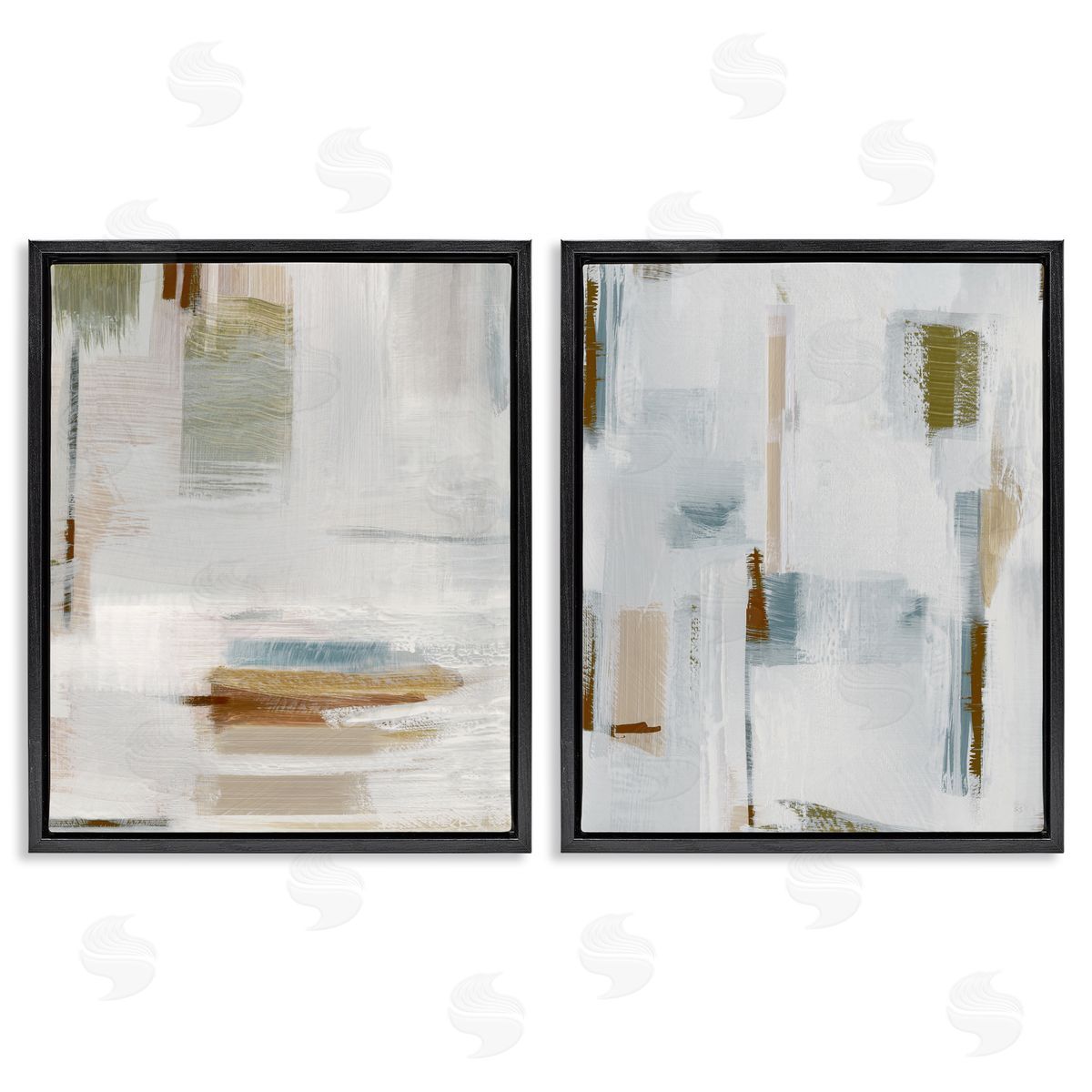Susan Jill Sophisticated Soft Abstraction Black Floating Frame Canvas Wall Art Print