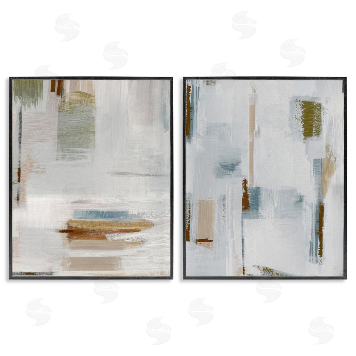 Susan Jill Sophisticated Soft Abstraction Black Framed Giclee Wall Art Print