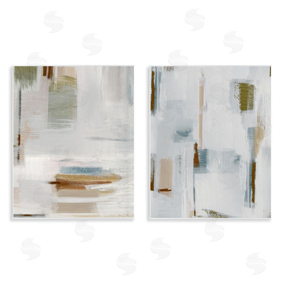 Susan Jill Sophisticated Soft Abstraction Wooden Wall Plaque Art Print