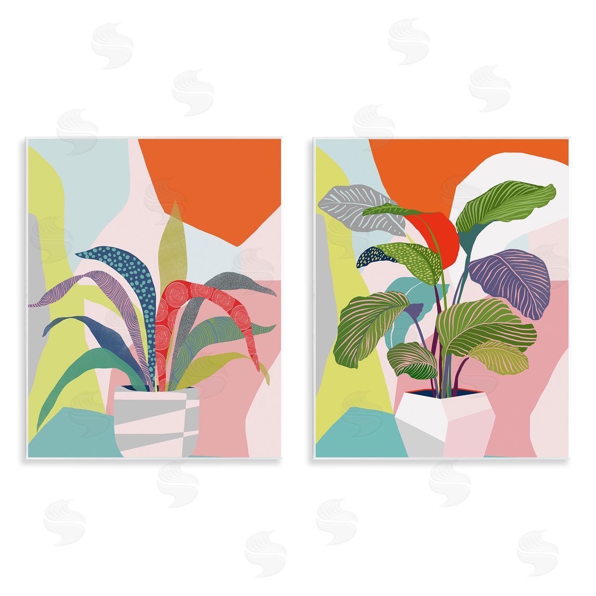 Ioana Horvat Lively Patterned Plant Leaves Wooden Wall Plaque Art Print