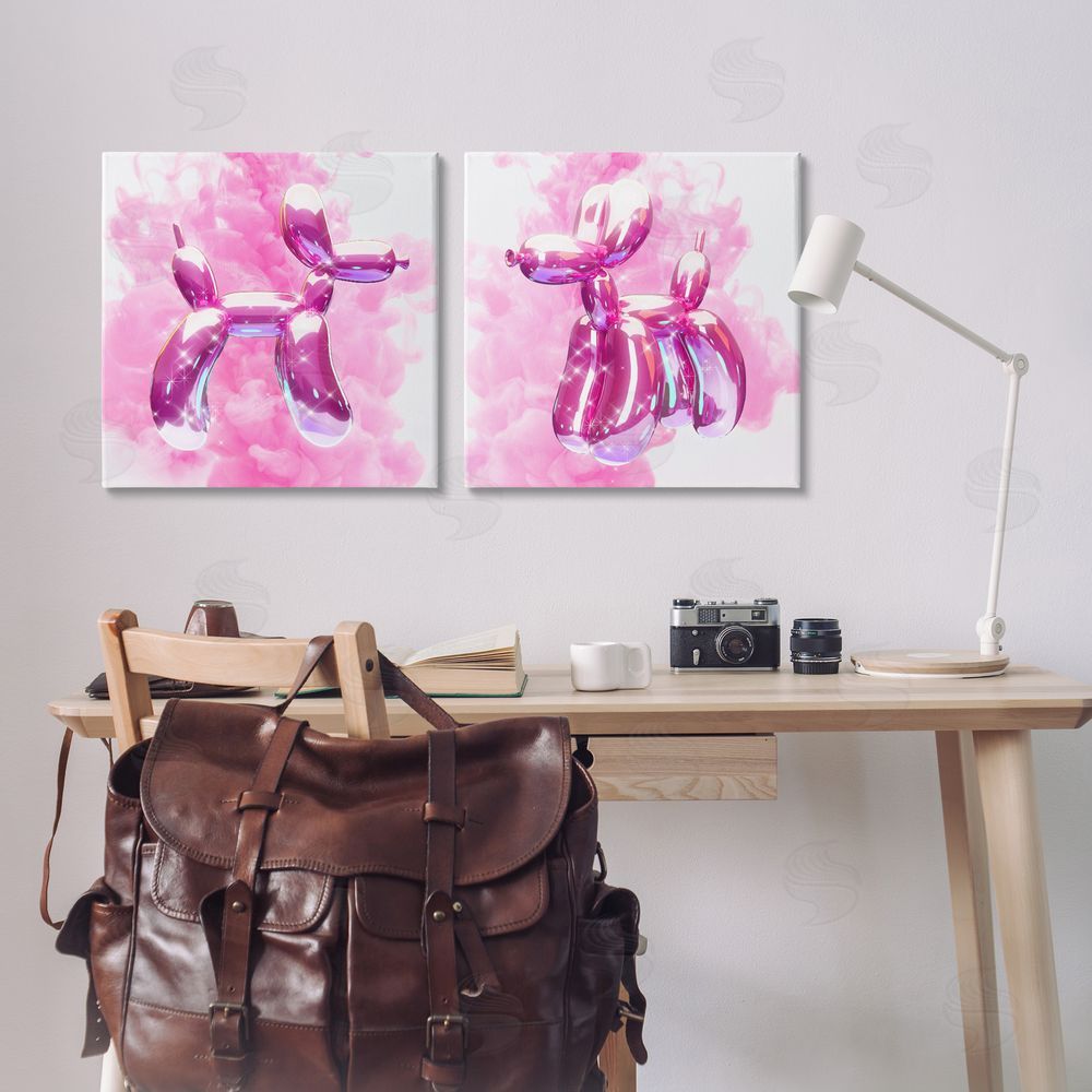 Ziwei Li Sparkle Balloon Dogs Canvas Wall Art Print in Room
