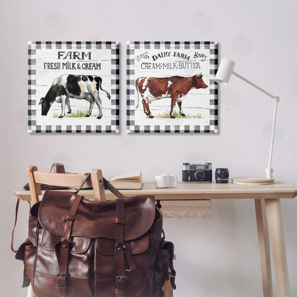 Elena Vladykina Spring Farm Dairy Cows Canvas Wall Art Print in Room