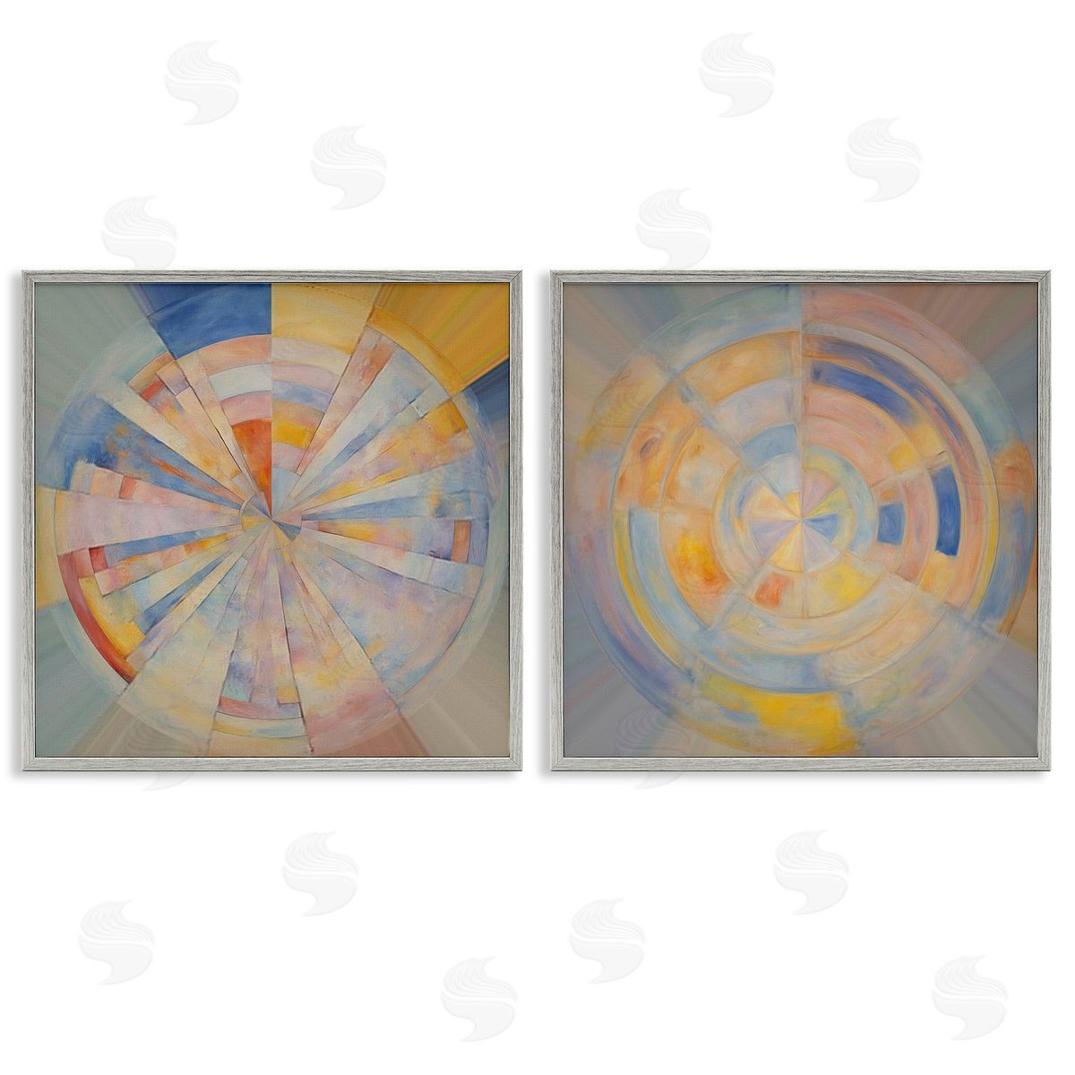 Noah Bay Centric Circle Geometrics Gray Framed Giclee Wall Art Print