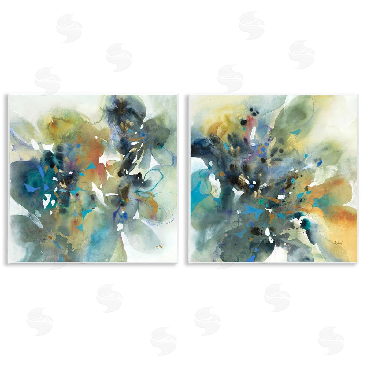 K. Nari Layered Faded Abstracts Wooden Wall Plaque Art Print