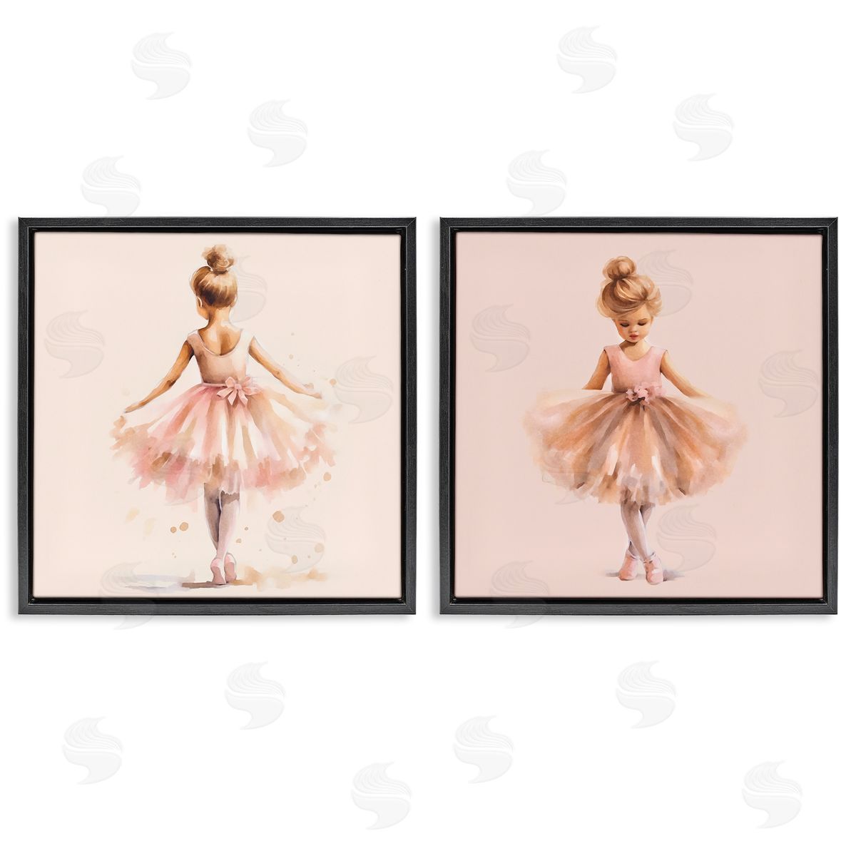 Ballerina Dancing Stars Black Floating Frame Canvas Wall Art, Home Decor by Andrea Haase