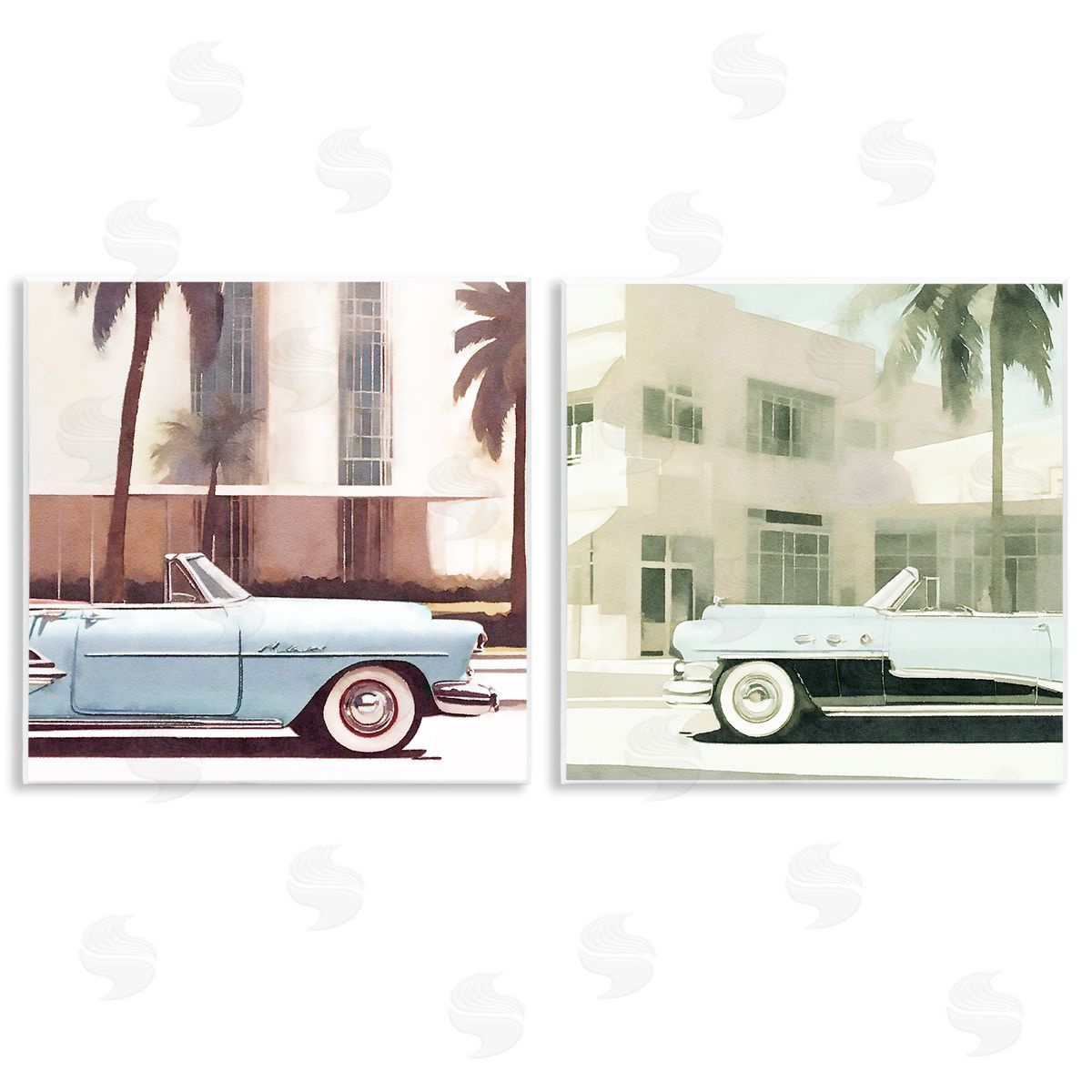 Miami Cars in Summer Wood Plaque Wall Art, Home Decor by Noah Bay