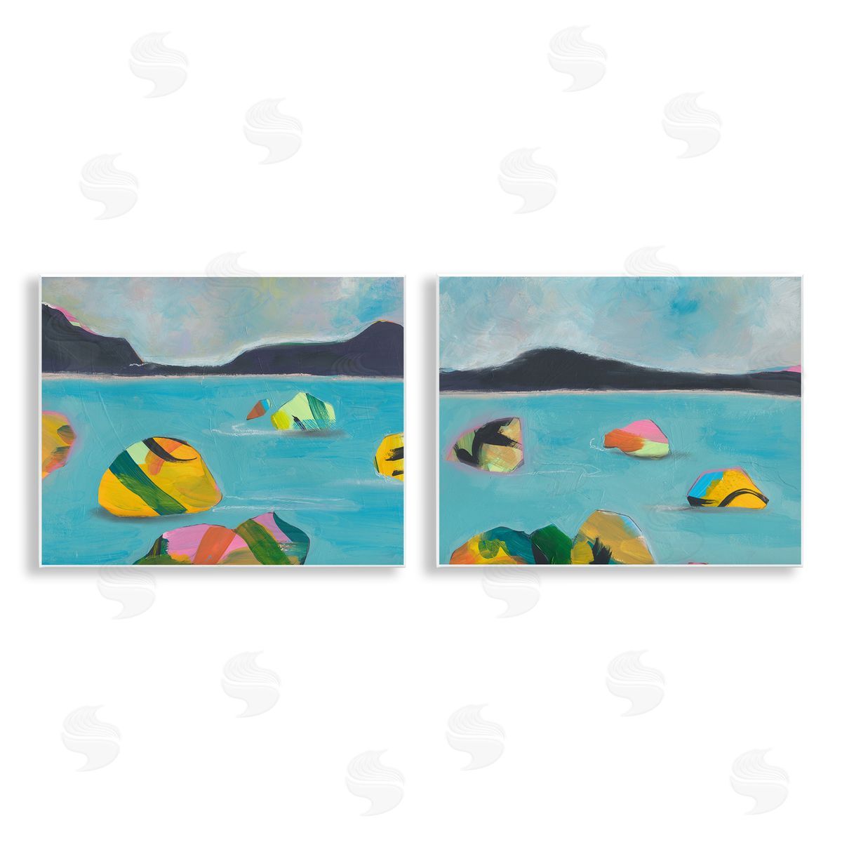 Beach Buoys in Sea Wood Plaque Wall Art, Home Decor by Jan Weiss