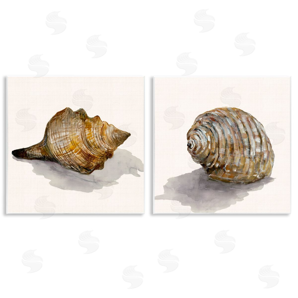Neutral Beach Shells Wood Plaque Wall Art, Home Decor by Jacob Q