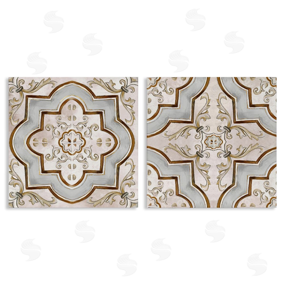 Moroccan Tile in Neutrals Canvas Wall Art, Home Decor by Irena Orlov