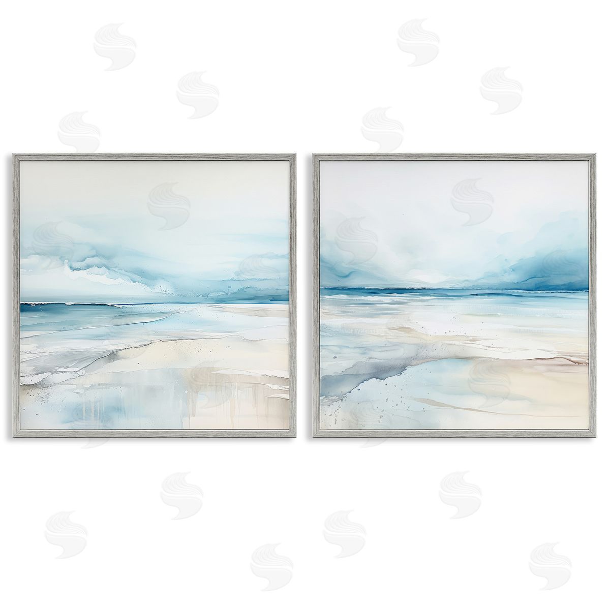 Ocean Tide Abstraction Grey Frame Print Wall Art, Home Decor by Irena Orlov