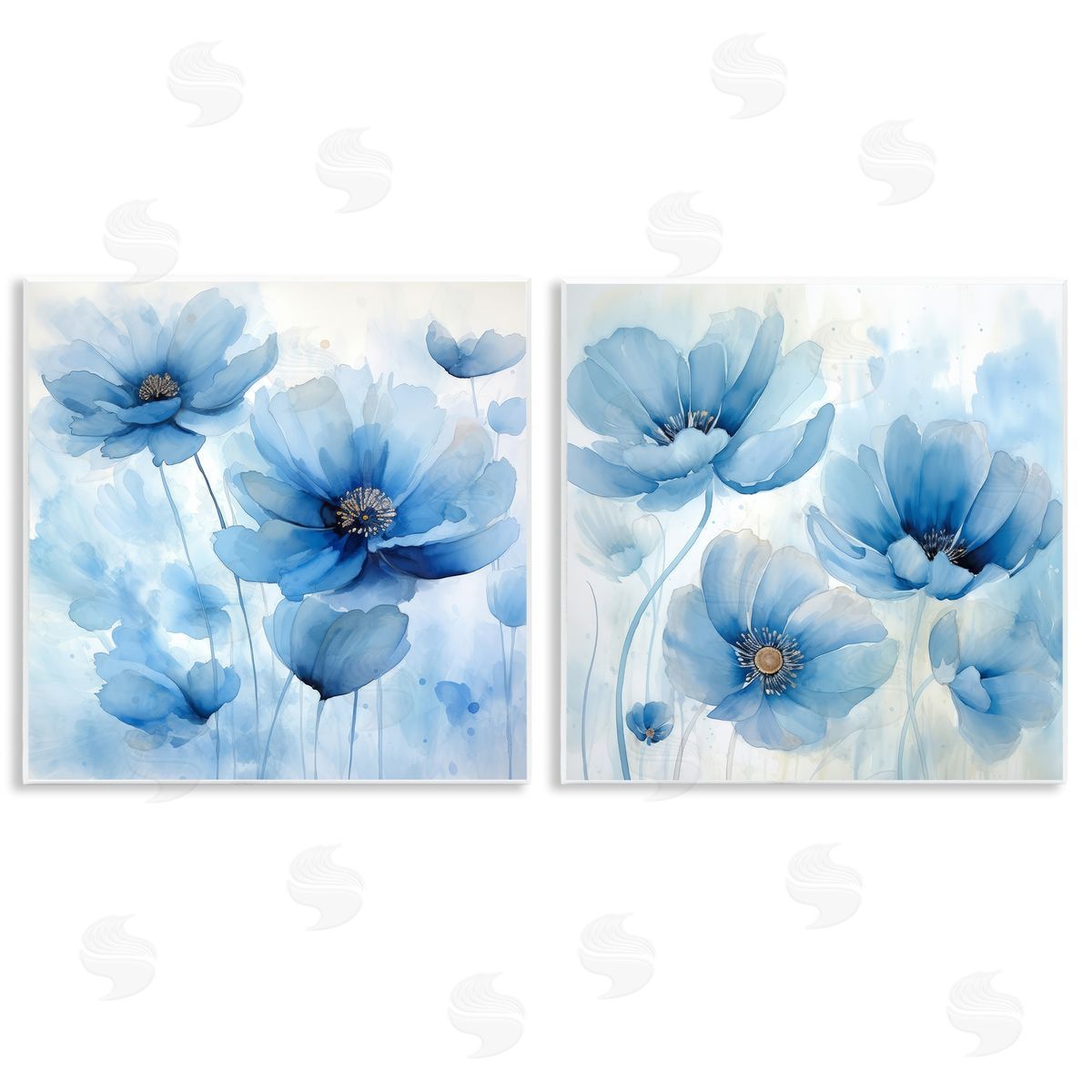 Saturated Blue Blossoms Wood Plaque Wall Art, Home Decor by Irena Orlov