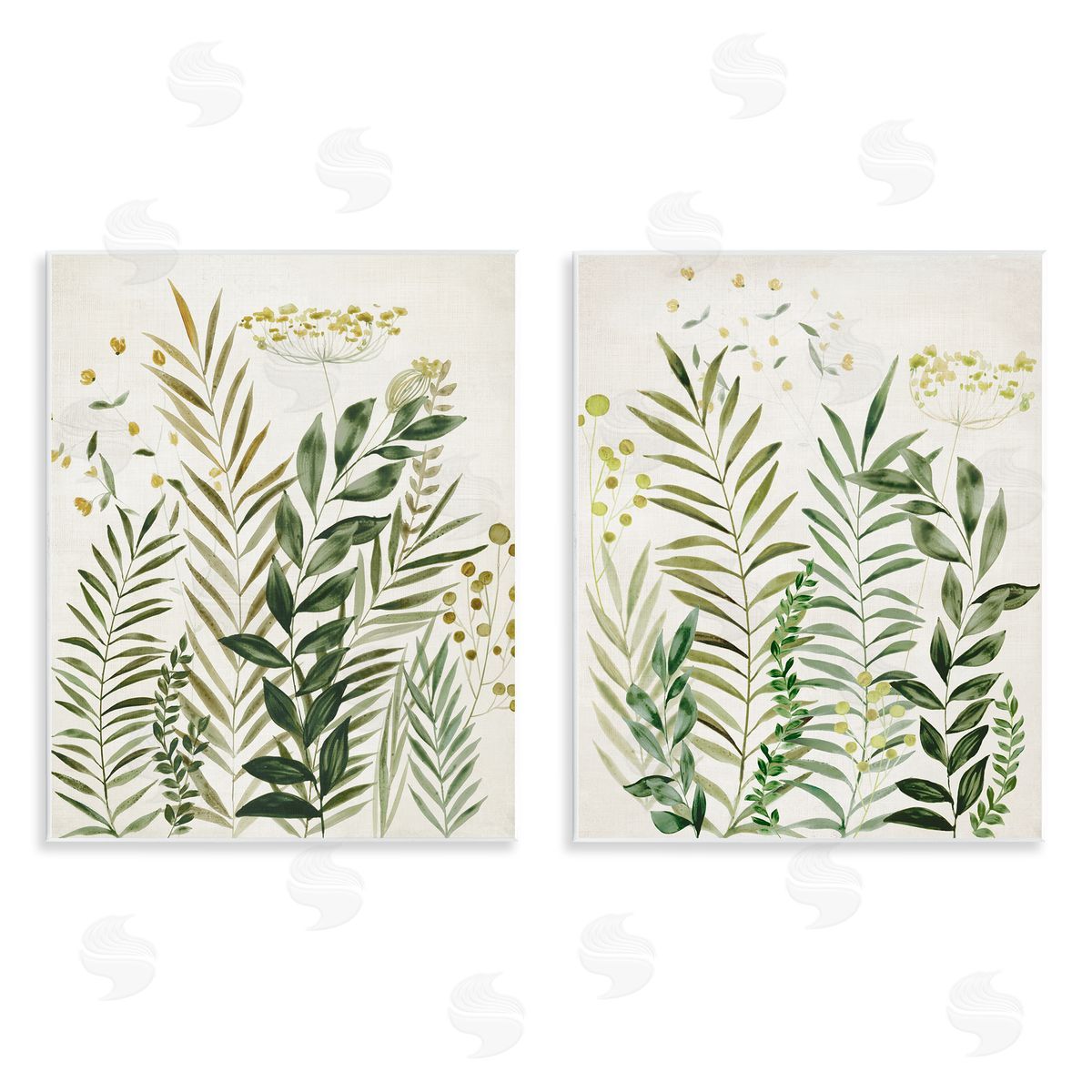 Varied Leaves & Fronds Wood Plaque Wall Art, Home Decor by Hannah Dawson