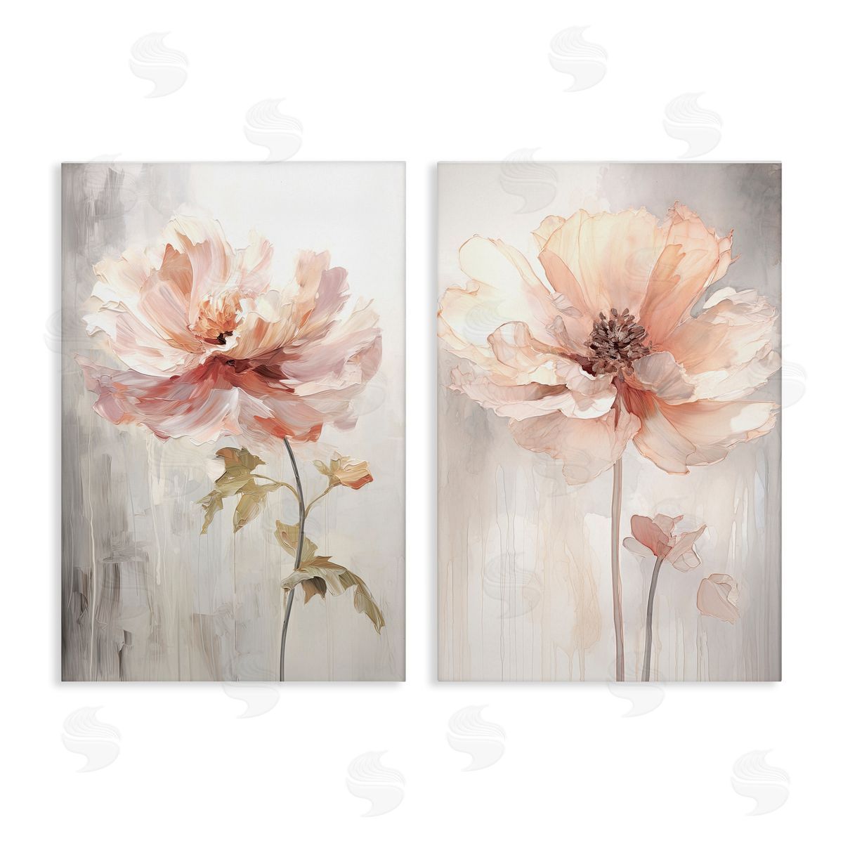 Soft Pink Budding Flowers Canvas Wall Art, Home Decor by Raymond Powers