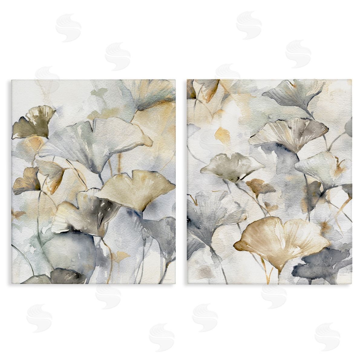 Gingko Leaves in Layers Canvas Wall Art, Home Decor by Carol Robinson