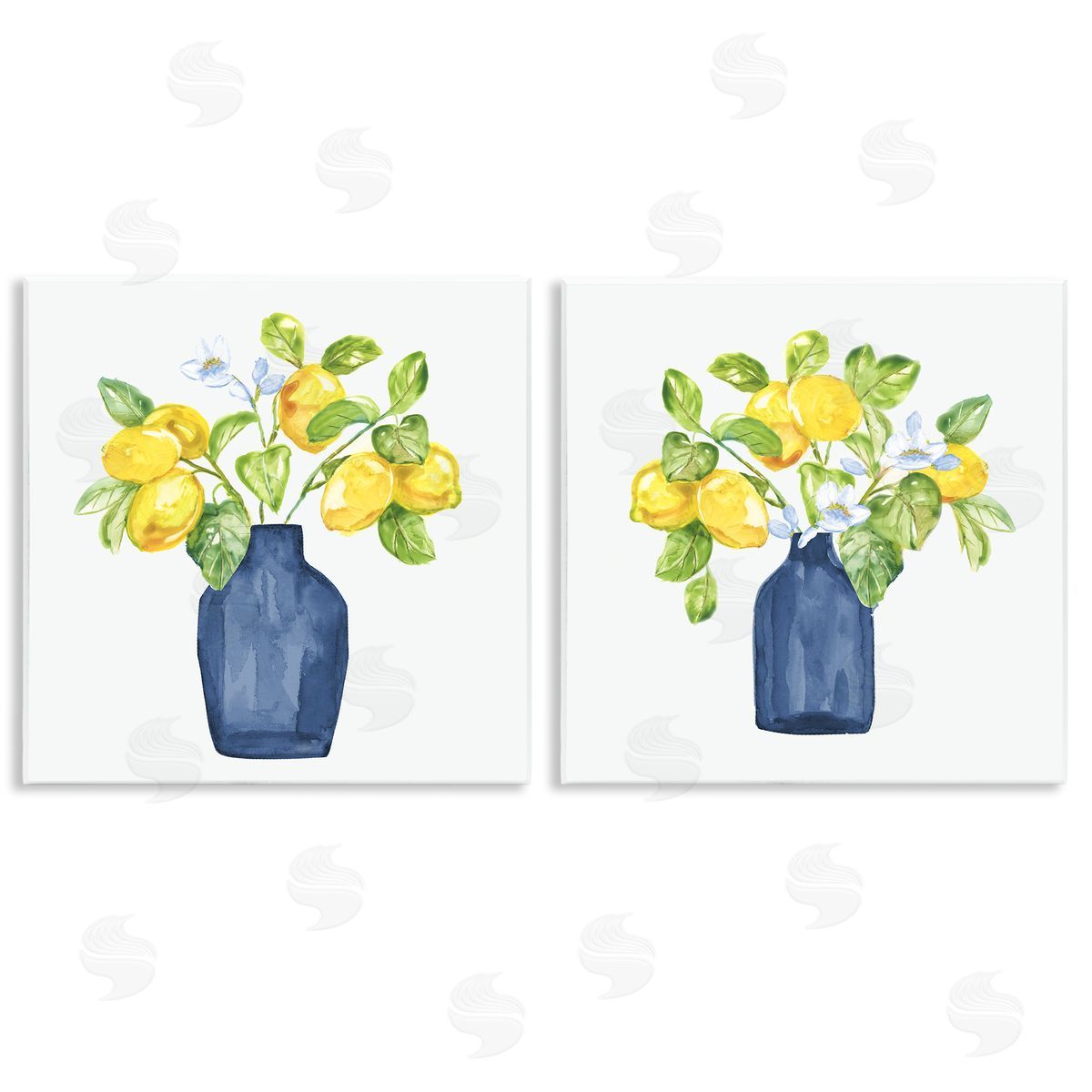 Lemon Branches in Vases Wood Plaque Wall Art, Home Decor by Nan