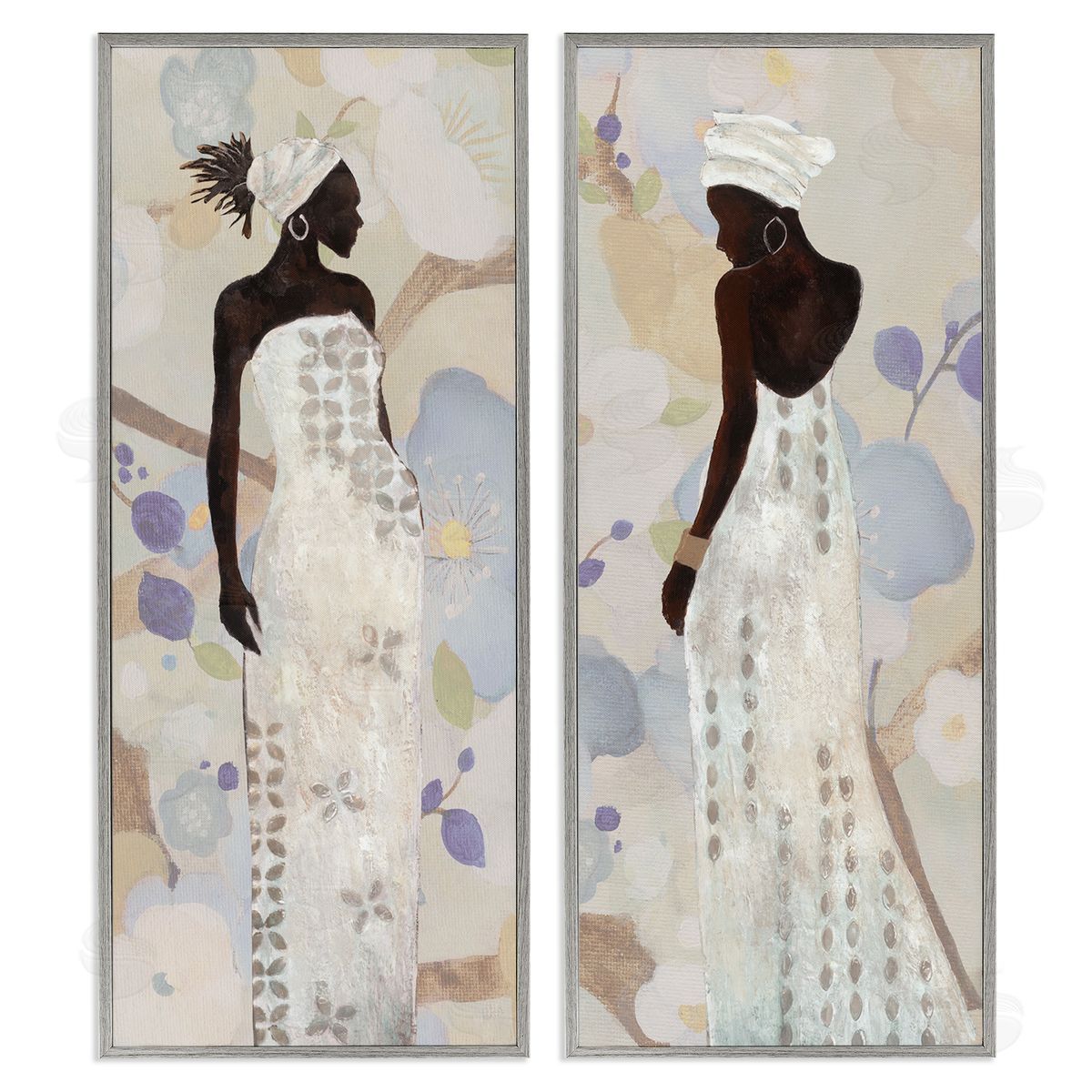 Stylish Neutrals Women Grey Frame Print Wall Art, Home Decor by Janet Tava