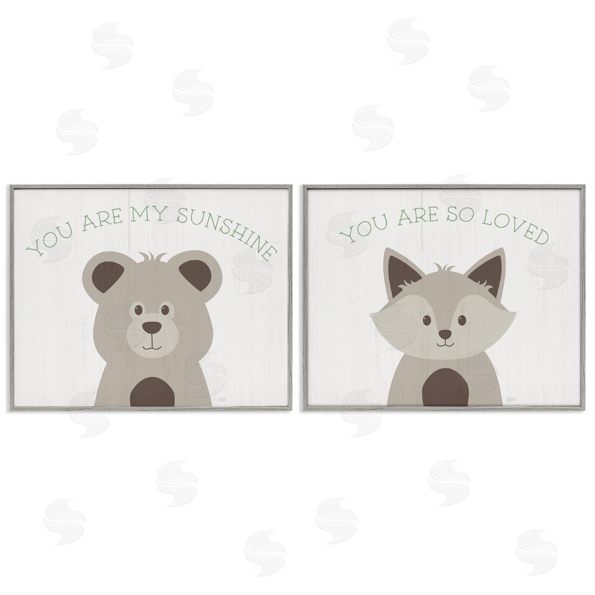 Uplifting Kid's Animal Quotes Grey Frame Print Wall Art, Home Decor by Natalie Carpentieri