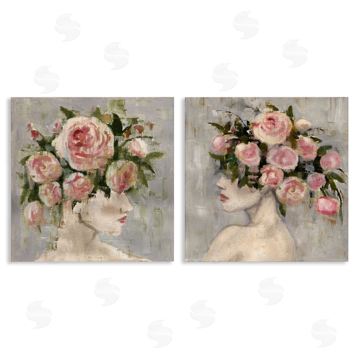 Surreal Women with Roses Canvas Wall Art, Home Decor by Charity Henderson