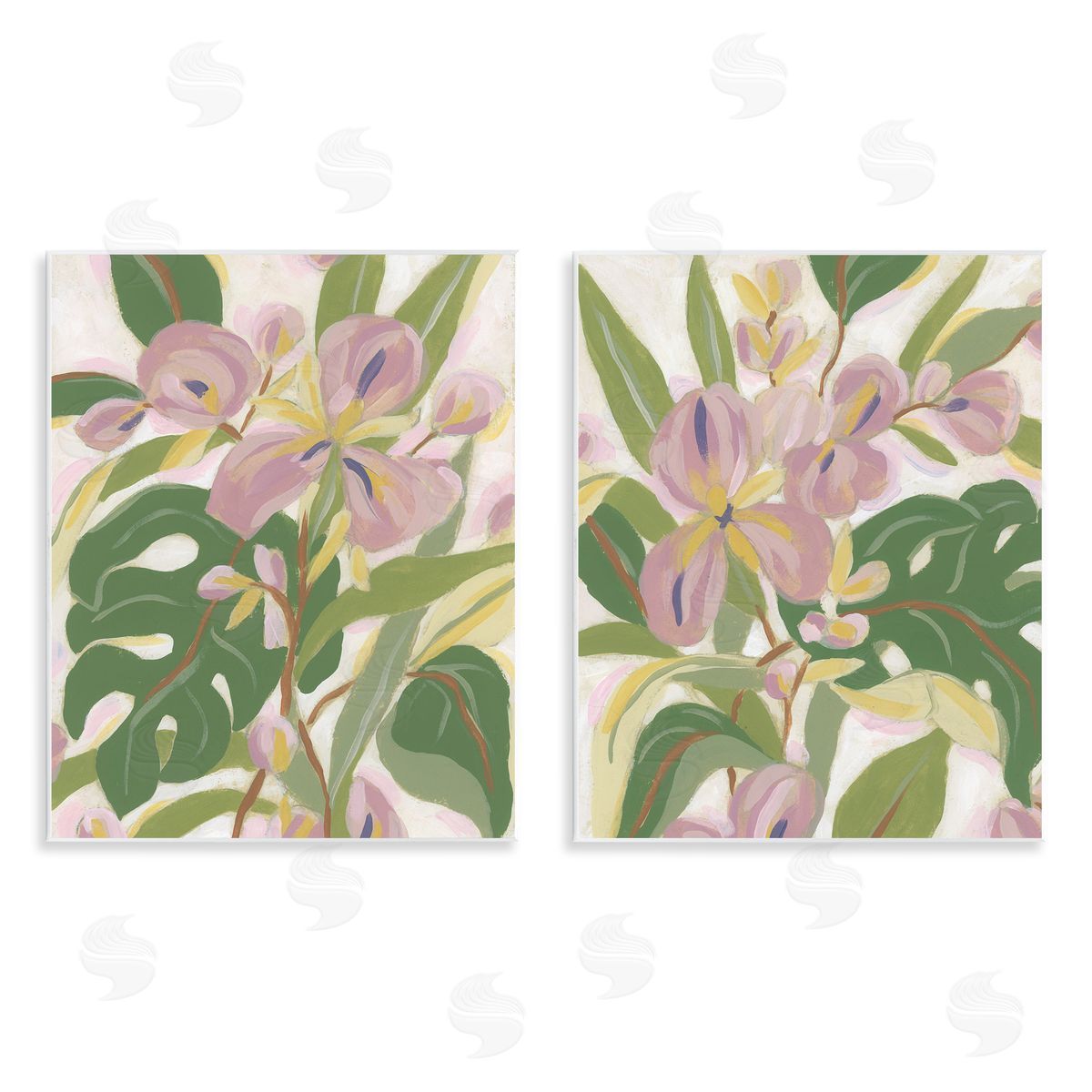 Tropical Irises Abstraction Wood Plaque Wall Art, Home Decor by June Erica Vess