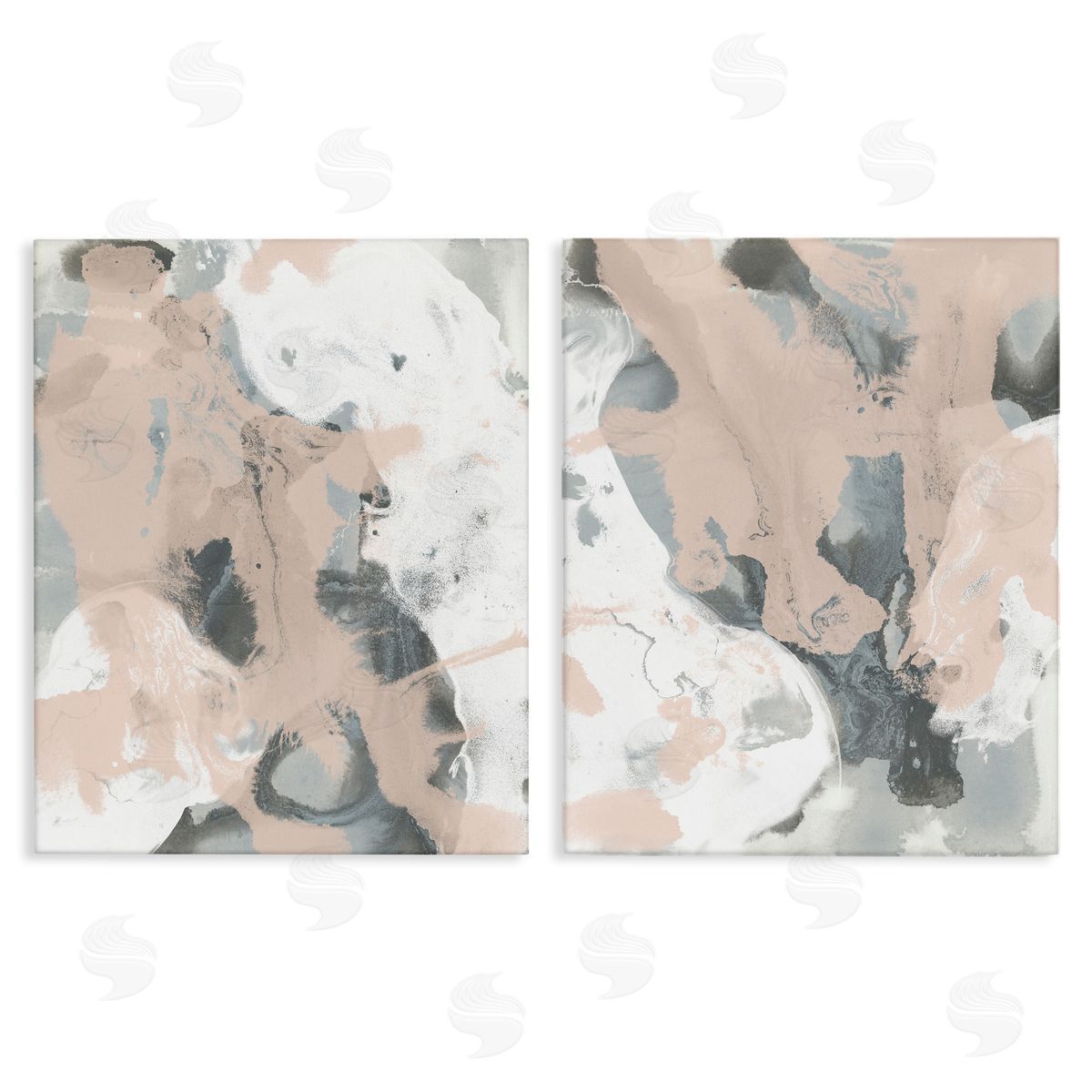 Beige & Gray Splashes Canvas Wall Art, Home Decor by June Erica Vess