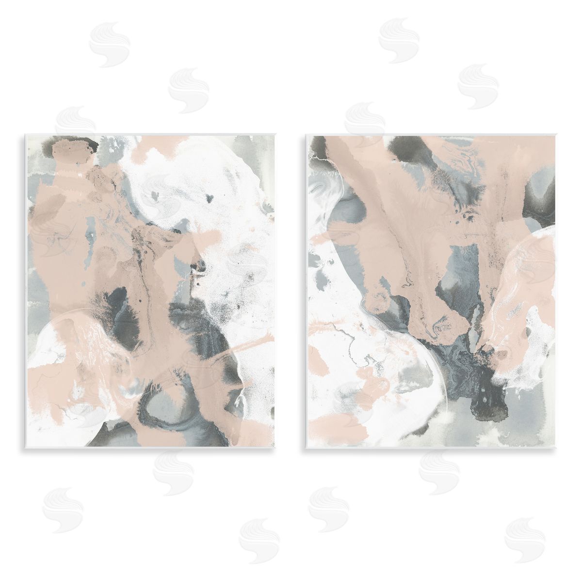Beige & Gray Splashes Wood Plaque Wall Art, Home Decor by June Erica Vess