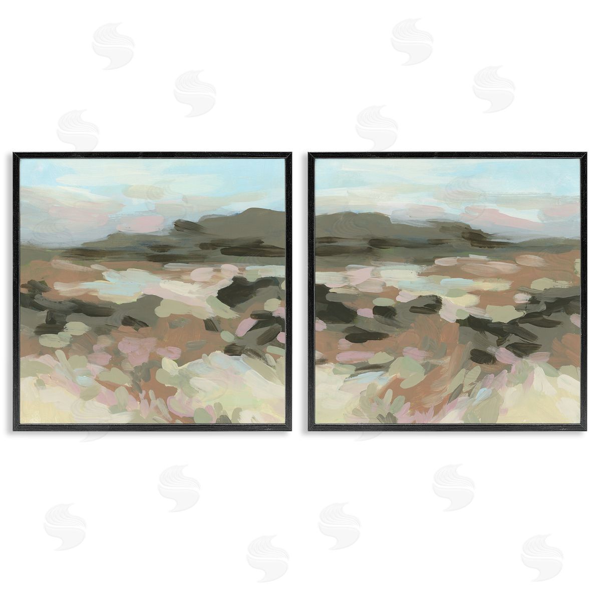 Desert Impression Abstraction Black Frame Print Wall Art, Home Decor by June Erica Vess