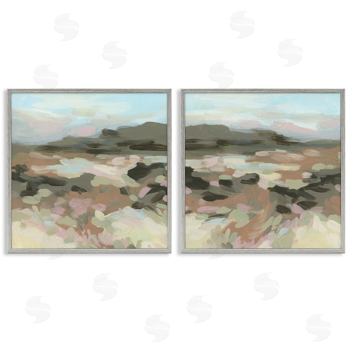 Desert Impression Abstraction Grey Frame Print Wall Art, Home Decor by June Erica Vess