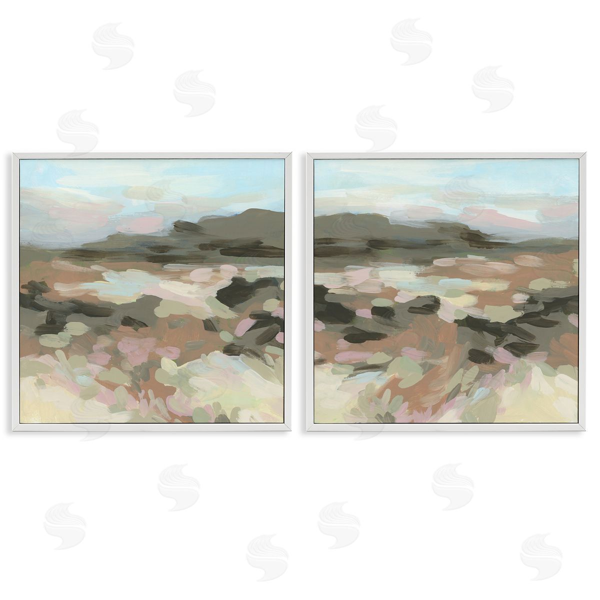 Desert Impression Abstraction White Frame Print Wall Art, Home Decor by June Erica Vess