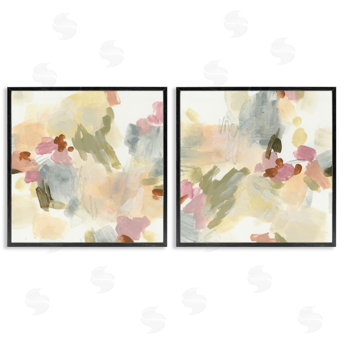 Restless Abstract Splotches Black Frame Print Wall Art, Home Decor by June Erica Vess