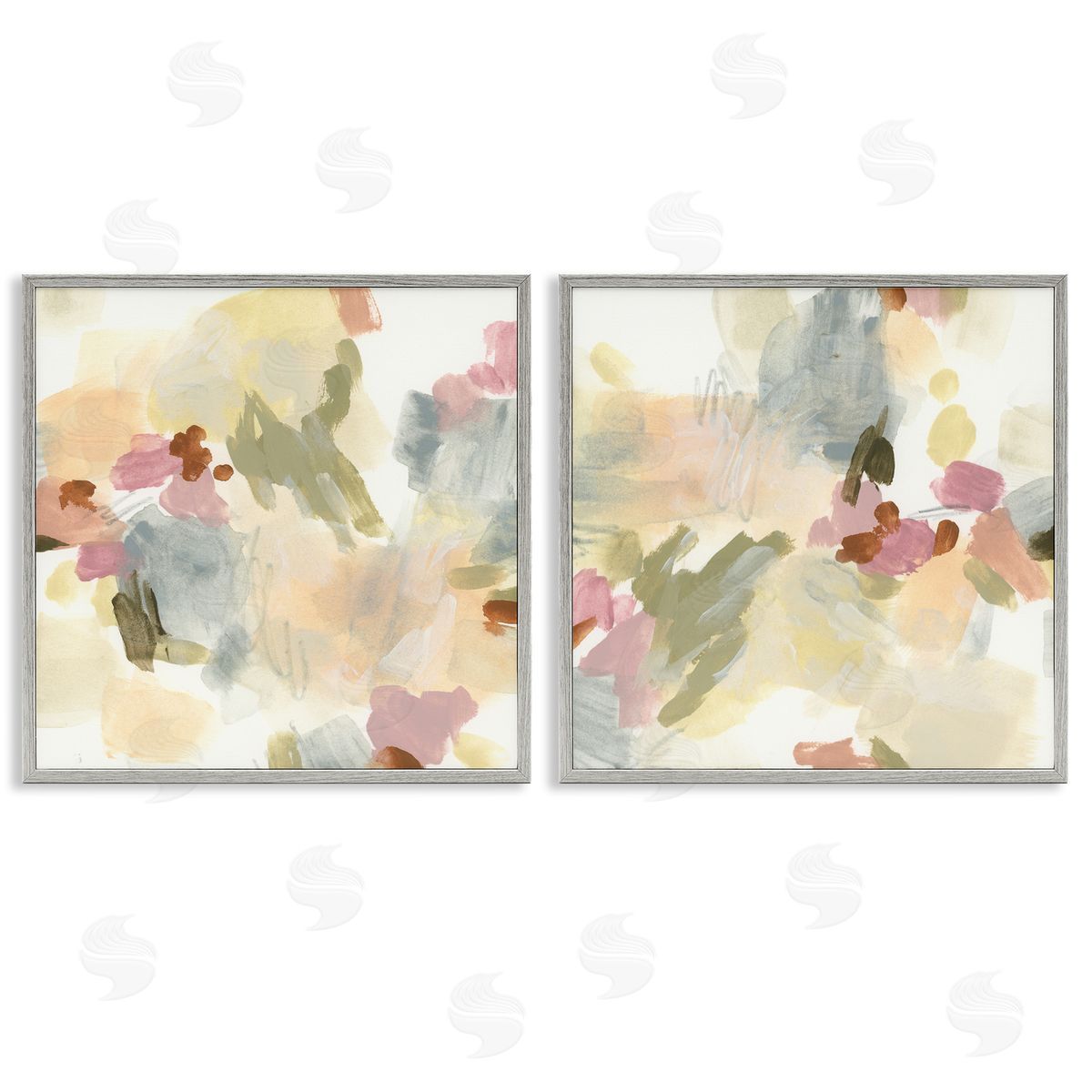 Restless Abstract Splotches Grey Frame Print Wall Art, Home Decor by June Erica Vess