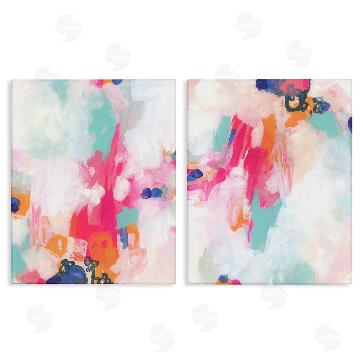 Pink & Pastel Splotches Canvas Wall Art, Home Decor by June Erica Vess