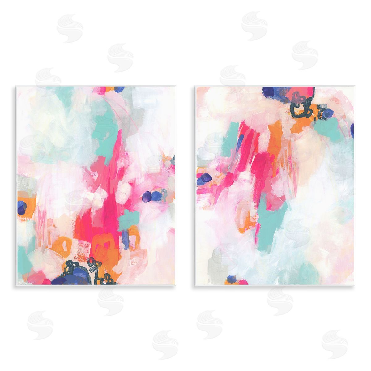 Pink & Pastel Splotches Wood Plaque Wall Art, Home Decor by June Erica Vess