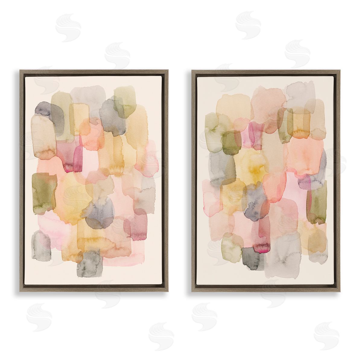 Muted Layered Neutrals Brown Floating Frame Canvas Wall Art, Home Decor by Grace Popp