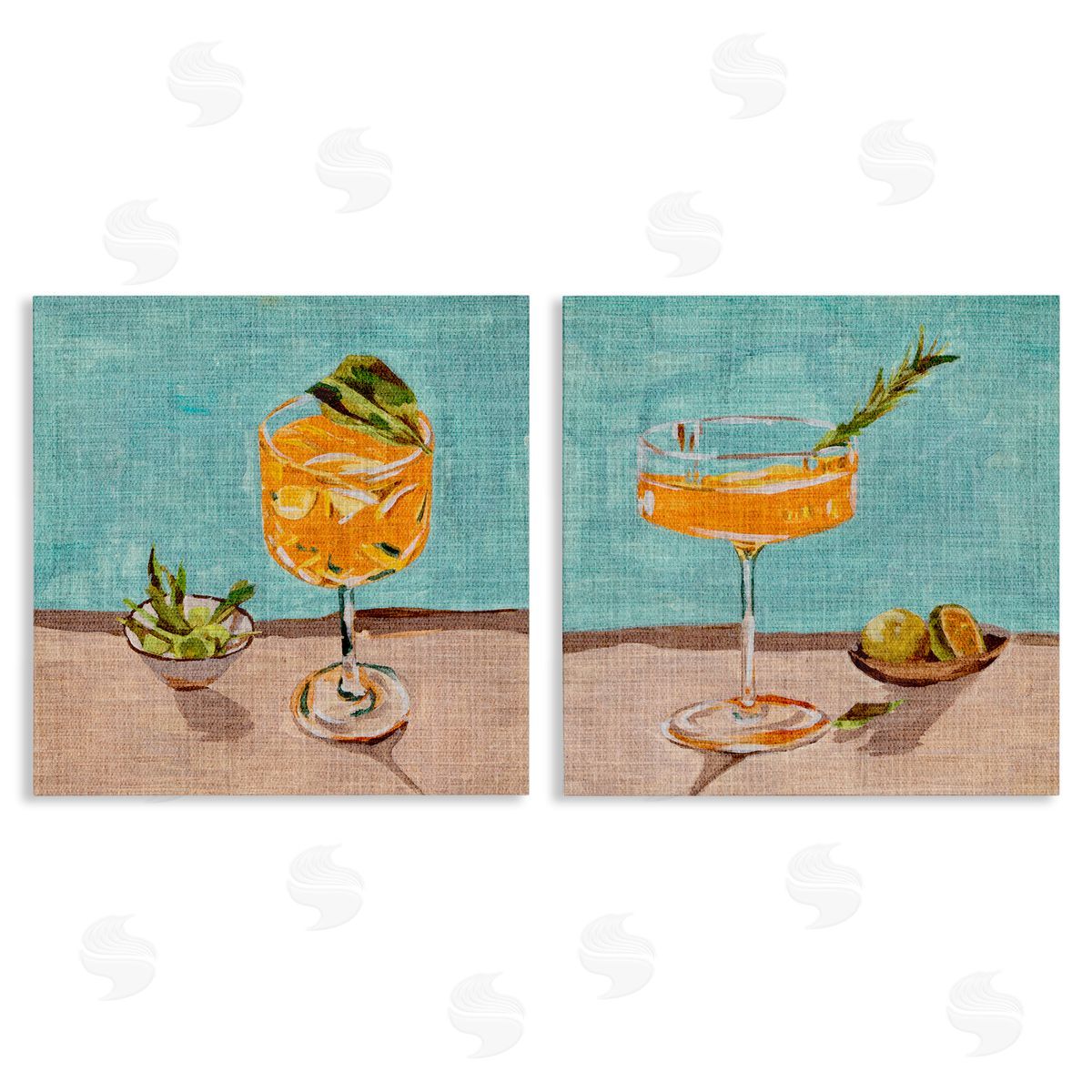 Orange Cocktail Still Lifes Canvas Wall Art, Home Decor by Melissa Wang