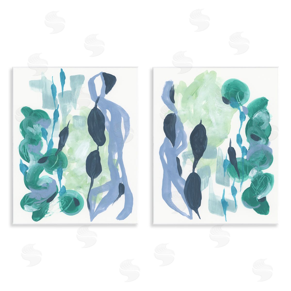 Fluid Wavy Shapes Wood Plaque Wall Art, Home Decor by June Erica Vess