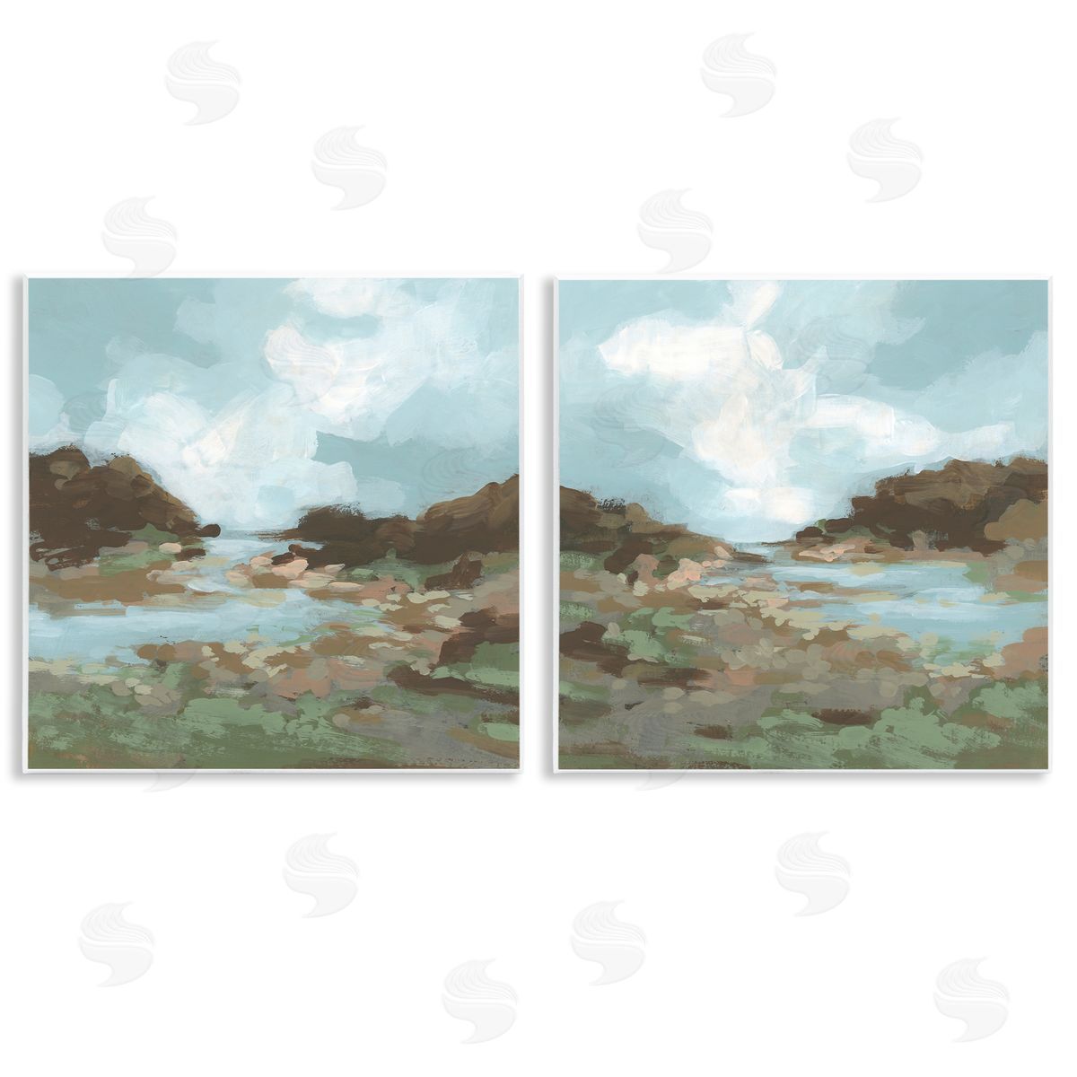 Winding River Landscape Scene Wood Plaque Wall Art, Home Decor by June Erica Vess