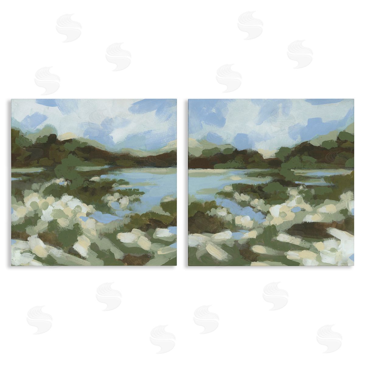 Vivid Impressionist Landscape Canvas Wall Art, Home Decor by June Erica Vess