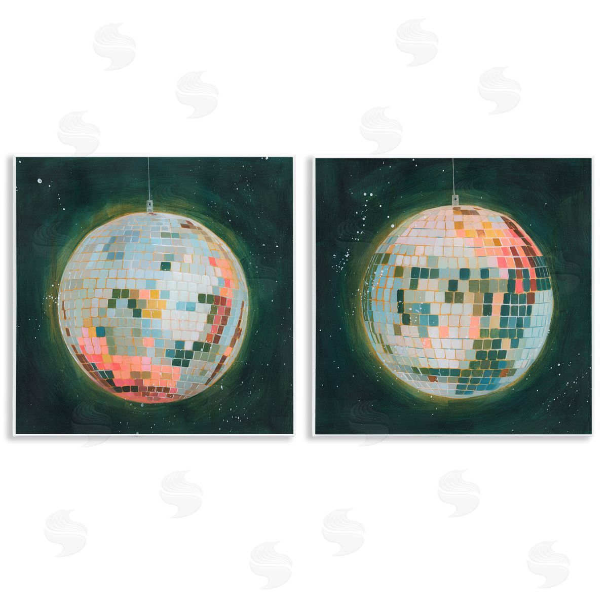 Disco Balls with Vivid Hues Wood Plaque Wall Art, Home Decor by Grace Popp