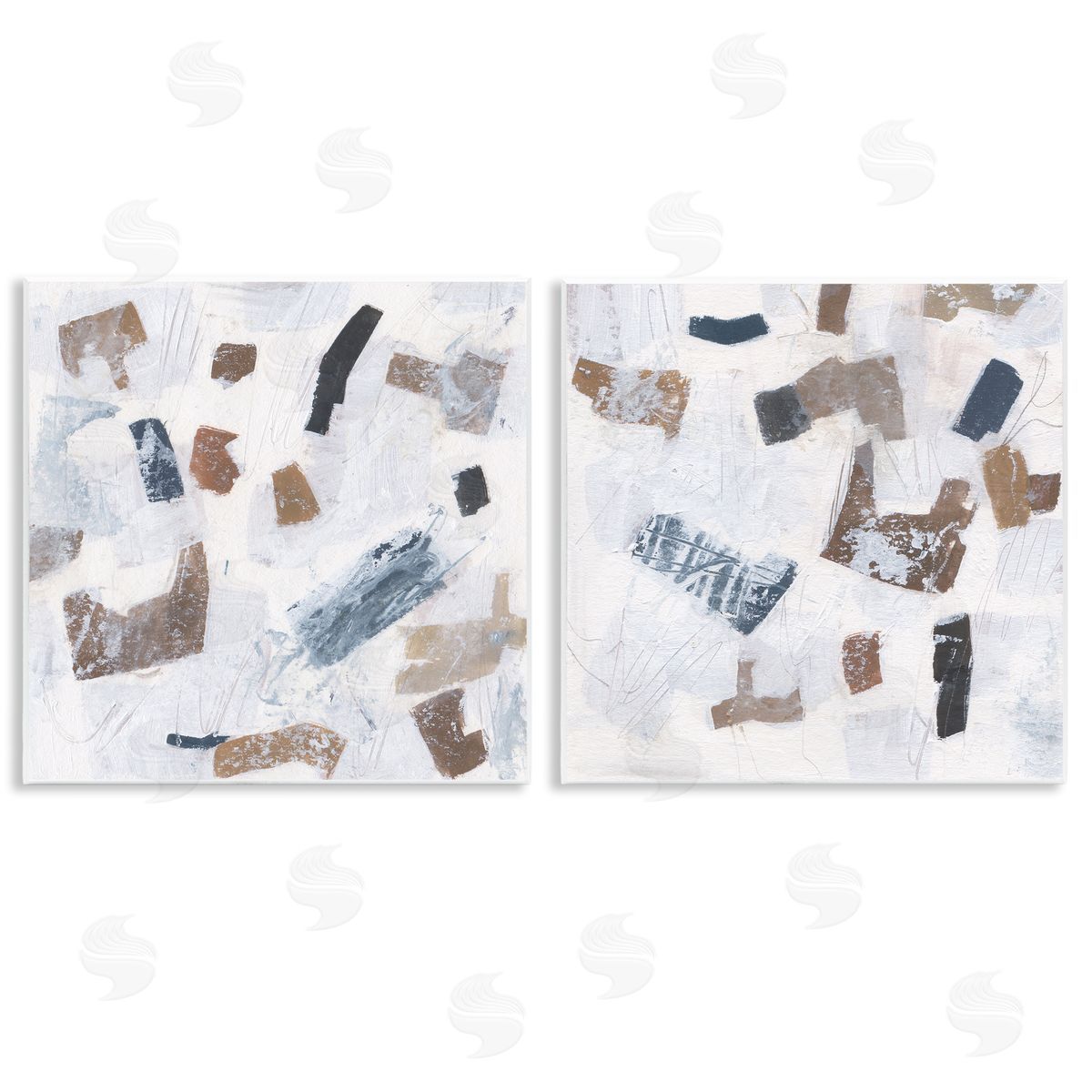 Scattered Neutral Shapes Wood Plaque Wall Art, Home Decor by Melissa Wang