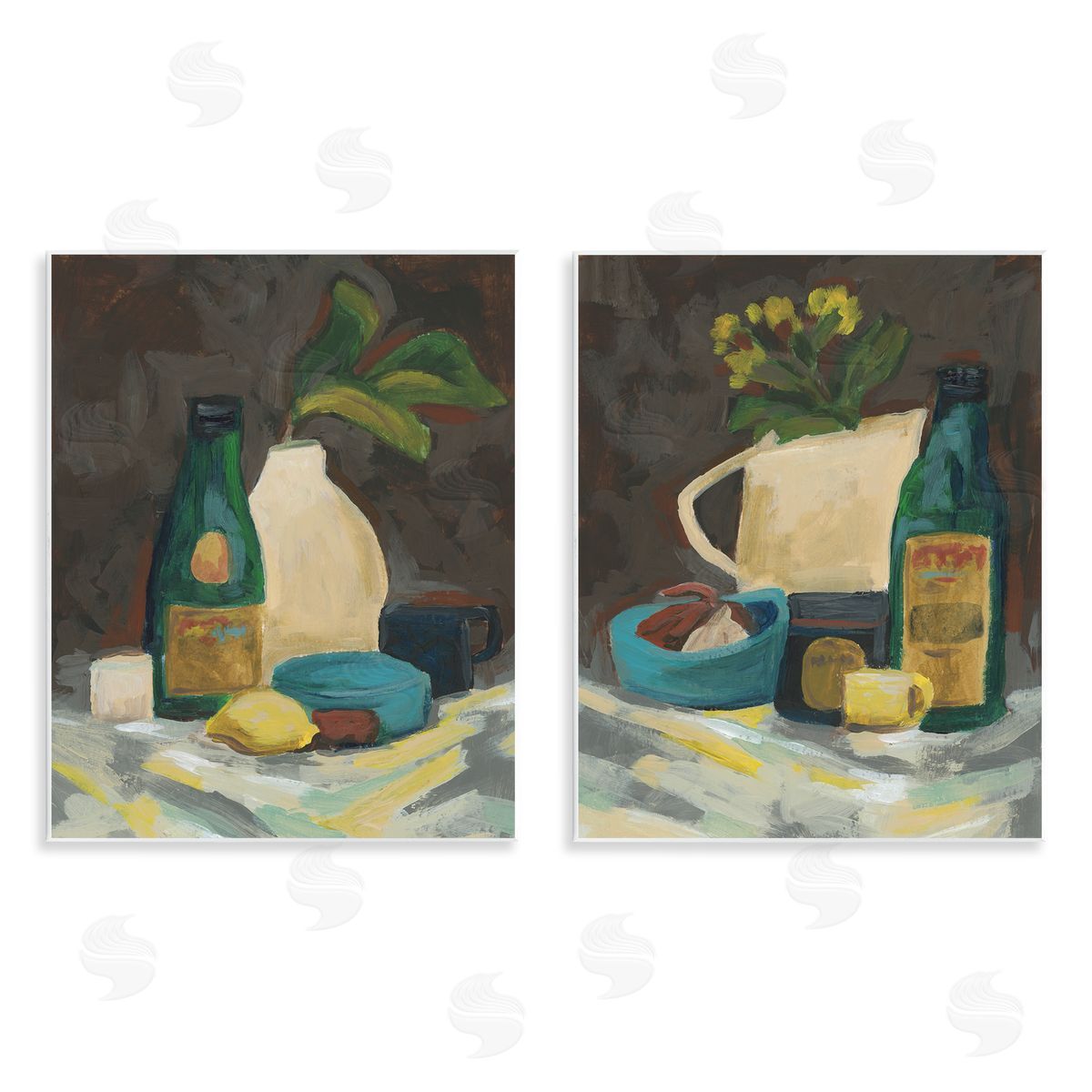 Mixed Sundries Still Life Wood Plaque Wall Art, Home Decor by June Erica Vess
