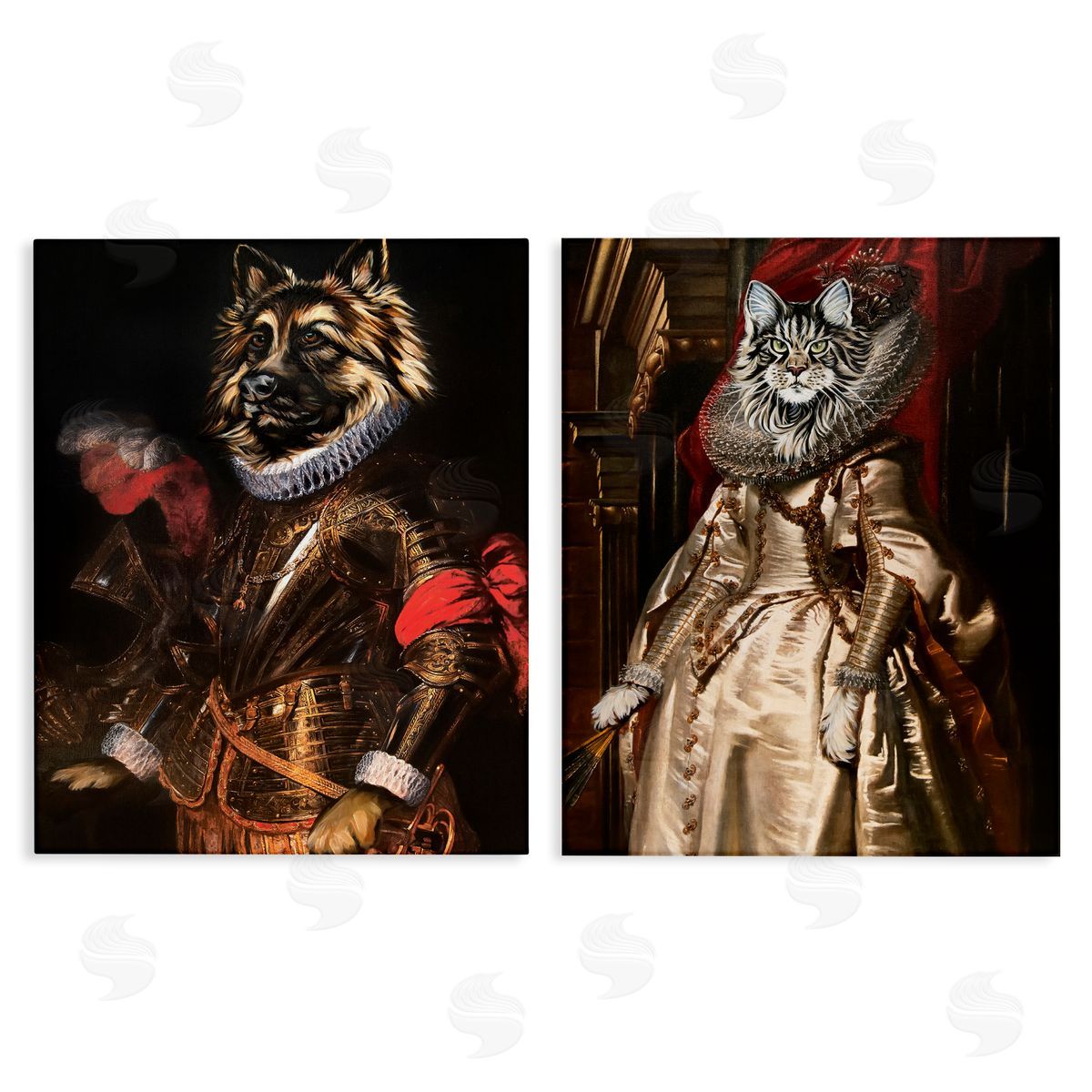 Royal Garb Dog & Cat Canvas Wall Art, Home Decor by Carolee Vitaletti
